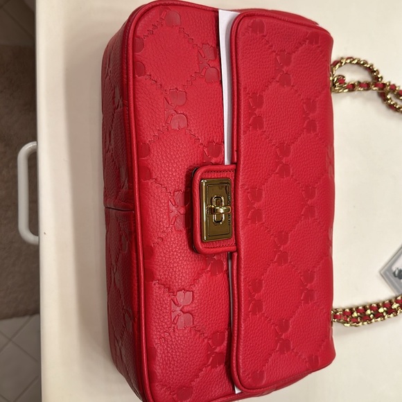 Karl Lagerfeld handbag with red and gold link shoulder strap, with KL dustbag - Picture 3 of 9